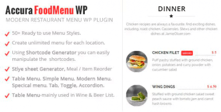Accura FoodMenu WP 1.1.1 – Modern Restaurant Food Menu
