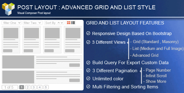 Advance Post Grid List with custom filtering 5.0 – for Visual Composer