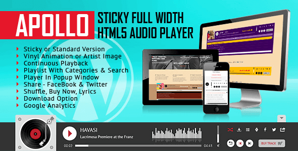 Apollo 3.6.3 – Sticky Full Width HTML5 Audio Player WordPress Plugin