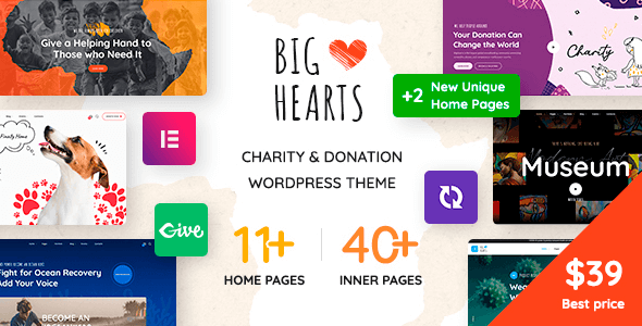 BigHearts 3.0.9 NULLED – Charity & Donation WordPress Theme