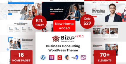 Bizup 2.0.4 NULLED – Business Consulting WordPress Theme