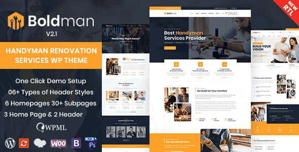 Boldman 6.7 – Handyman Renovation Services WordPress Theme