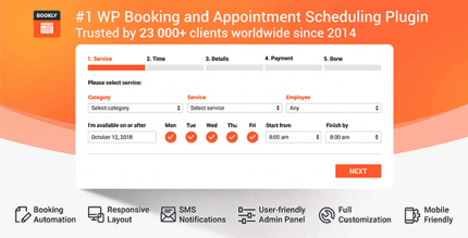Bookly 21.6 NULLED – Responsive Appointment Booking and Scheduling + Pro Addon 5.9