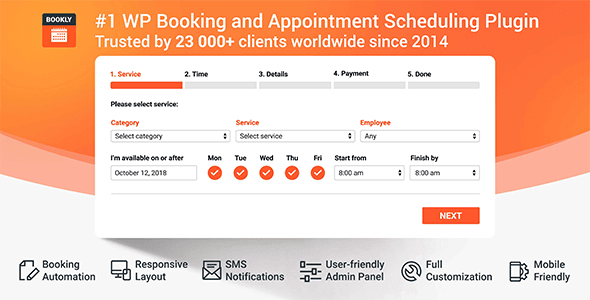 Bookly 20.5 NULLED – Responsive Appointment Booking and Scheduling + Pro Addon 4.5