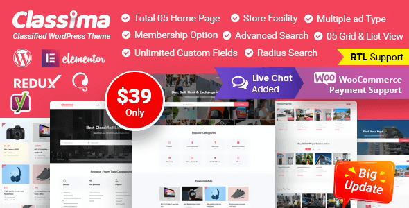 Classima 2.5.3 NULLED – Classified Ads WordPress Theme