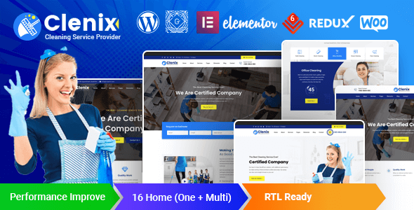 Clenix 3.1.0 NULLED – Cleaning Services WordPress Theme