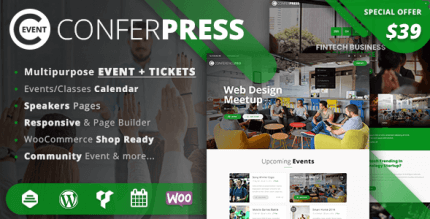 ConferPress 2.8.1 – Multipurpose Event Tickets WordPress Theme