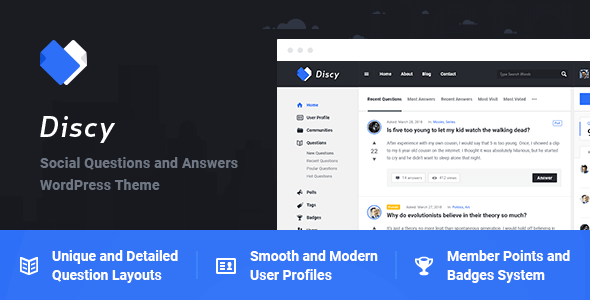 Discy 5.7.0 NULLED – Social Questions and Answers WordPress Theme
