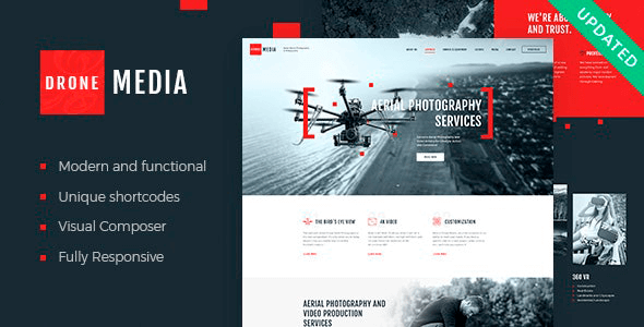 Drone Media 1.6.7 – Aerial Photography & Videography WordPress Theme + Elementor