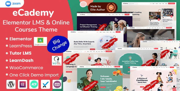 eCademy 5.4 NULLED – Elementor LMS & Online Courses Theme