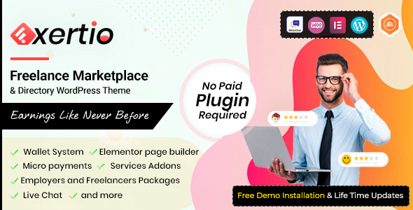 Exertio 1.3.0 – Freelance Marketplace WordPress Theme