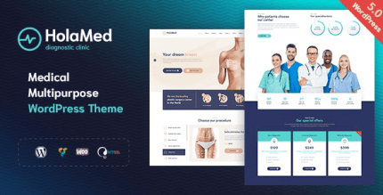 HolaMed 1.8.2 – Medical Diagnostic & Plastic Surgery Clinic WordPress Theme