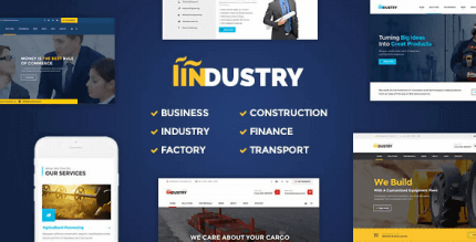 Industry 3.4 – Business Factory Construction Transport & Finance WordPress Theme