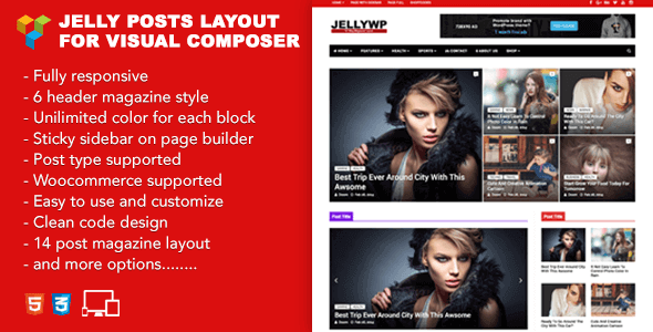 Jelly Posts Layout for Visual Composer 1.0