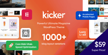 Kicker 1.3.4.5 NULLED – Multipurpose Blog Magazine WordPress Theme