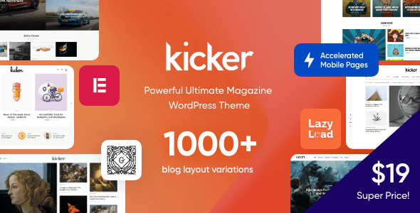 Kicker 1.2.0 – Multipurpose Blog Magazine WordPress Theme Kicker 1.2.0 – Multipurpose Blog Magazine WordPress Theme