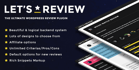 Let’s Review 3.4.3 – WordPress Review Plugin With Affiliate Options