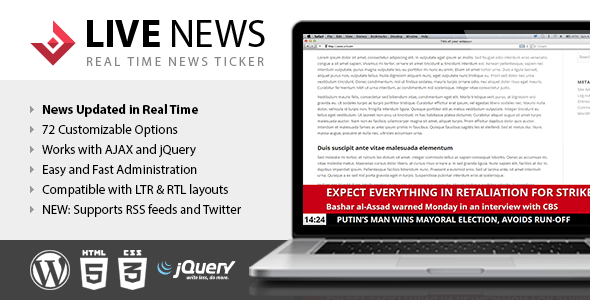 Live News 2.18 – Real Time News Ticker