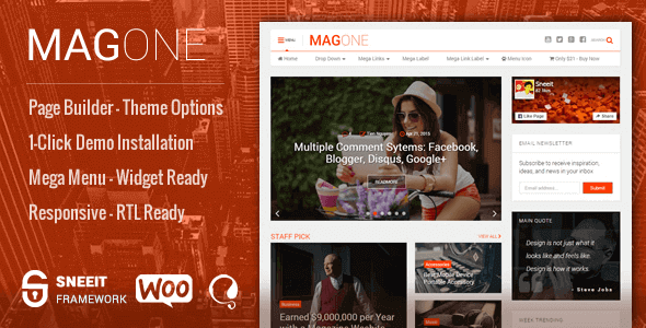 MagOne 8.4 – Responsive Magazine & News WordPress Theme