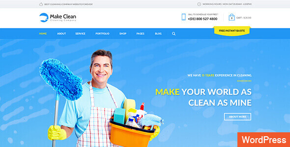 Make Clean 1.4.2 – Cleaning Company WordPress Theme