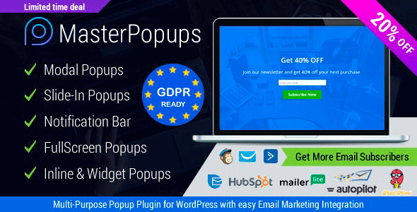 Master Popups 3.8.7 NULLED – Popup Plugin for WordPress & Popup Editor for Email Subscription