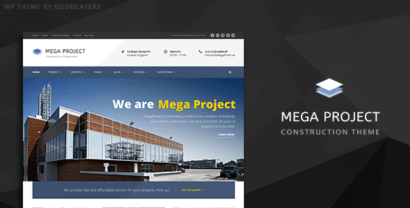 Mega Project 1.3.7 – Construction Company WP Theme