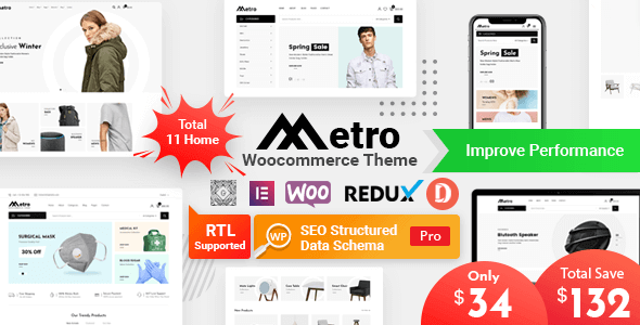 Metro 2.1 NULLED – Minimal WooCommerce WordPress Theme