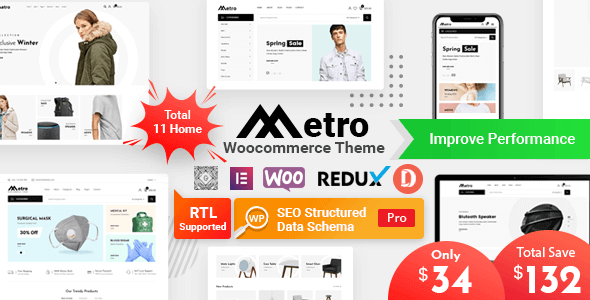 Metro 2.9 NULLED – Minimal WooCommerce WordPress Theme