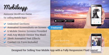 MobileApp 1.1.6 – App WordPress Theme To Promote Mobile App