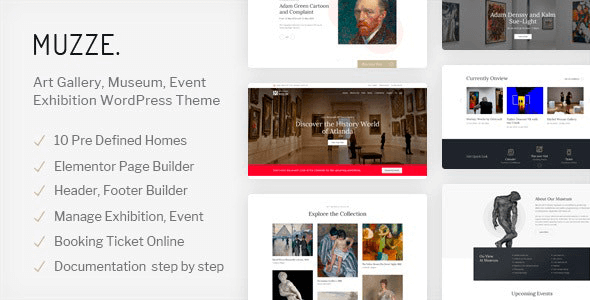 Muzze 1.5.9 – Museum Art Gallery Exhibition WordPress Theme