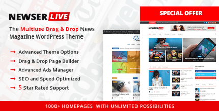 Newser 1.3.0 – The Multiuse Drag and Drop News Magazine WordPress Theme