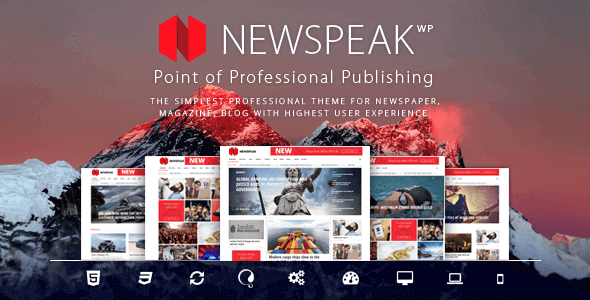 Newspeak 1.0.14 – Responsive News Magazine Blog WordPress Theme + RTL