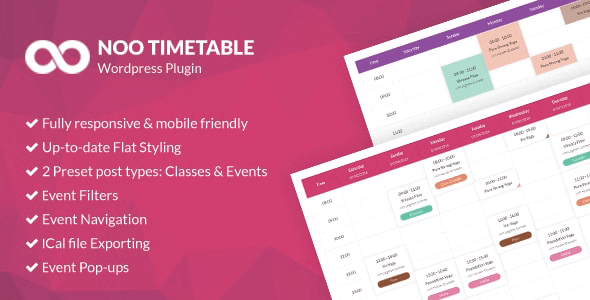 Noo Timetable 2.2.1 – Responsive Calendar & Auto Sync WordPress Plugin