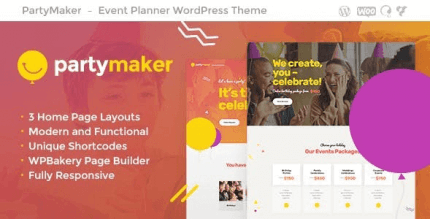 PartyMaker 1.1.10 – Event Planner & Wedding Agency WordPress Theme