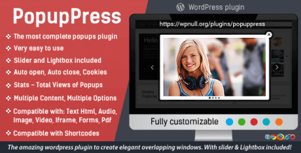 PopupPress 3.1.3 – Popups with Slider & Lightbox for WP