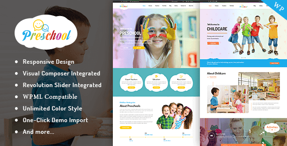 Preschool 3.6.9 – Nurseries Kindergarten and School WordPress Theme