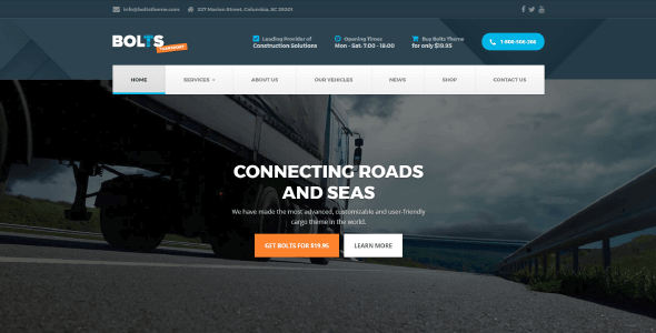 Bolts Transport 1.8.3 – Transport, Logistic and Cargo WordPress Theme NULLED