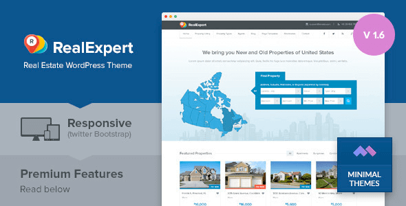 Real Expert 1.7.6 – Responsive Real Estate and Property Listing WP Theme