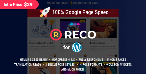 Reco 5.0.0 NULLED – Minimal Theme for Freebies