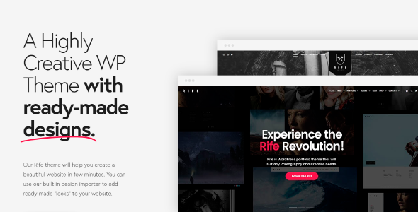 Rife Pro 2.4.20 NULLED – A Highly Creative WP Theme​​ with ready-made designs