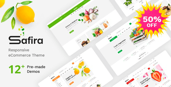 Safira 1.1.0 – Food & Organic WooCommerce WordPress Theme