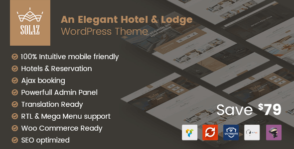 Solaz 1.2.5 – An Elegant Hotel & Lodge WordPress Theme