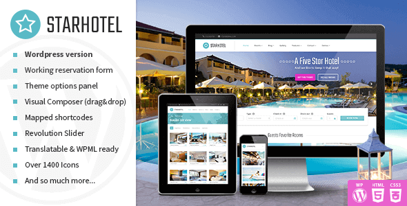 Starhotel 3.0.5 – Responsive Hotel WordPress Theme
