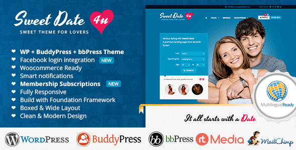 Sweet Date 3.7.3 – More than a WordPress Dating Theme
