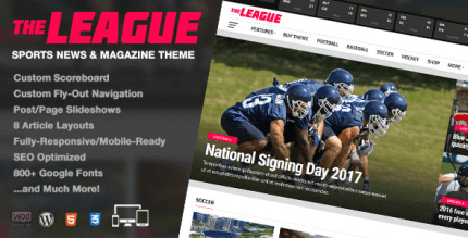 The League 4.3.0 – Sports News & Magazine WordPress Theme