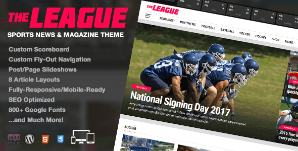 The League 4.3.0 – Sports News & Magazine WordPress Theme