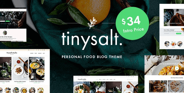 TinySalt 2.0.3 – Personal Food Blog WordPress Theme