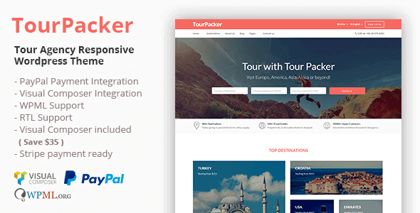 Tour Packer 2.0 – Tour Agency WordPress Theme