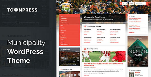 TownPress 3.8.7 – Municipality WordPress Theme