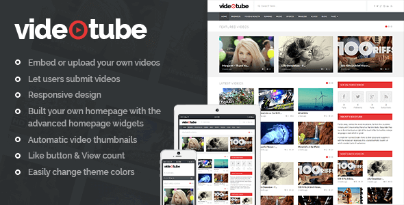 VideoTube 3.4.6 – A Responsive Video WordPress Theme